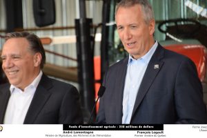 M. François Legault, premier ministre du Québec et M. André Lamontagne, ministre de l'Agriculture, des Pêcheries et de l'Alimentation