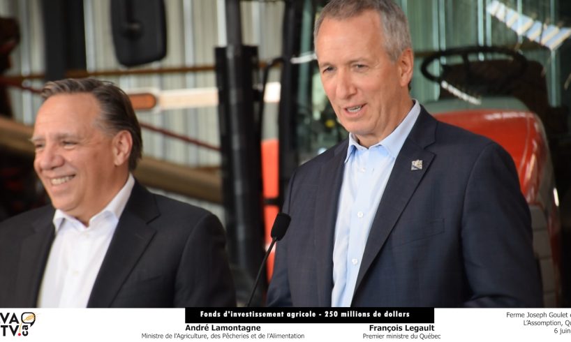 M. François Legault, premier ministre du Québec et M. André Lamontagne, ministre de l'Agriculture, des Pêcheries et de l'Alimentation