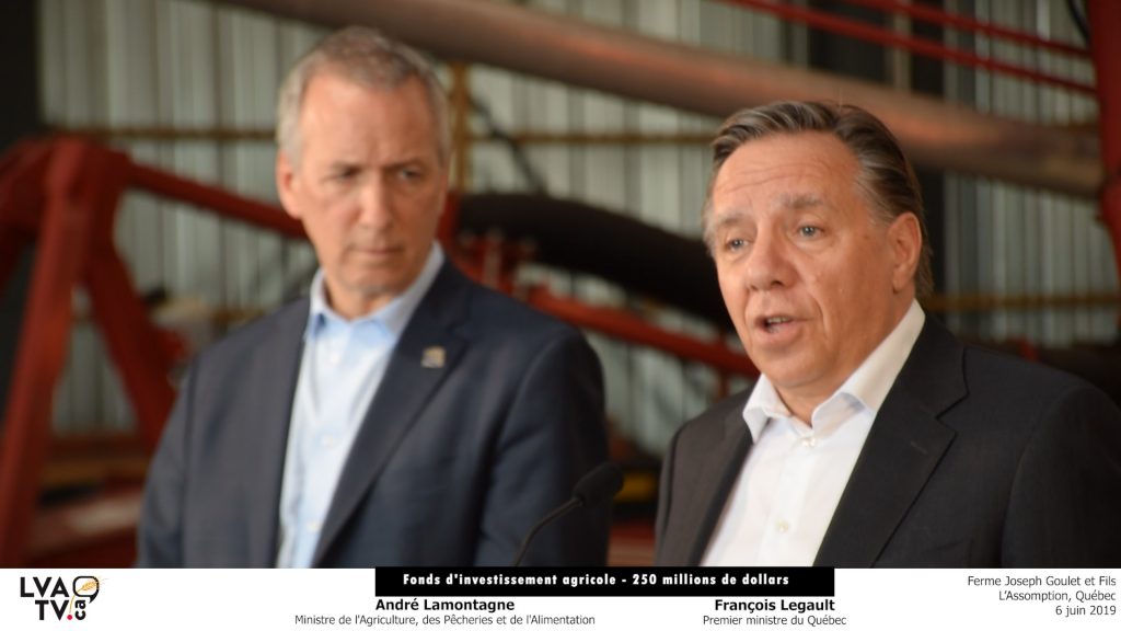 M. François Legault, premier ministre du Québec et M. André Lamontagne, ministre de l'Agriculture, des Pêcheries et de l'Alimentation