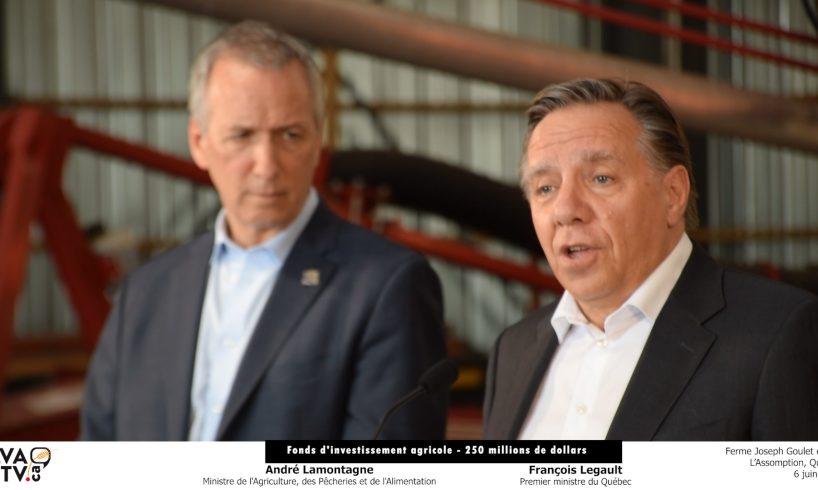 M. François Legault, premier ministre du Québec et M. André Lamontagne, ministre de l'Agriculture, des Pêcheries et de l'Alimentation