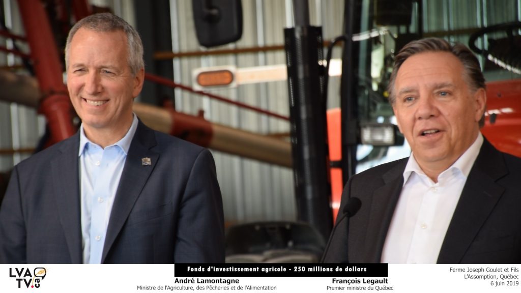 M. François Legault, premier ministre du Québec et M. André Lamontagne, ministre de l'Agriculture, des Pêcheries et de l'Alimentation