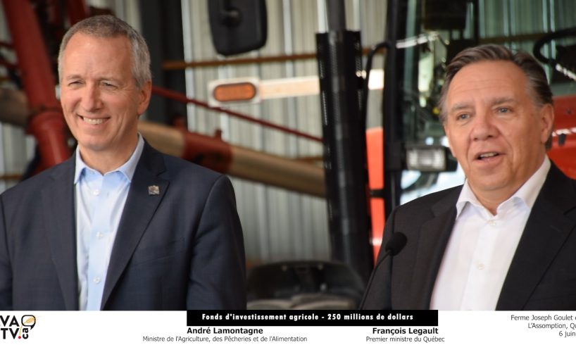 M. François Legault, premier ministre du Québec et M. André Lamontagne, ministre de l'Agriculture, des Pêcheries et de l'Alimentation