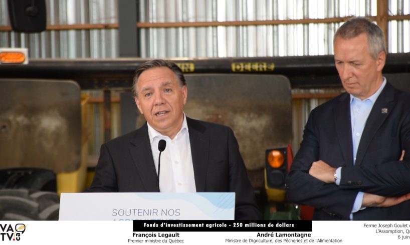 M. François Legault, premier ministre du Québec et M. André Lamontagne, ministre de l'Agriculture, des Pêcheries et de l'Alimentation