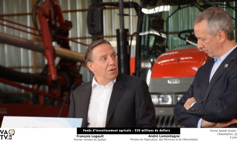 M. François Legault, premier ministre du Québec et M. André Lamontagne, ministre de l'Agriculture, des Pêcheries et de l'Alimentation